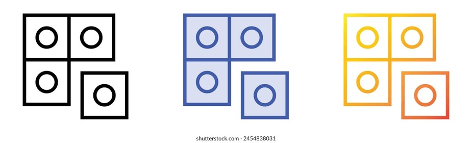 component icon. Linear, Blue Fill and Gradient Style Design Isolated On White Background