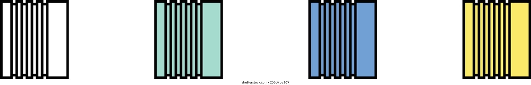 component icon. Outline, Green, Blue and Yellow Style Design Isolated On White Background