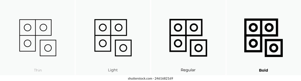 component icon. Thin, Light Regular And Bold style design isolated on white background
