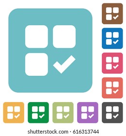 Component ok white flat icons on color rounded square backgrounds