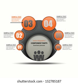component parts of the whole / vector infographic