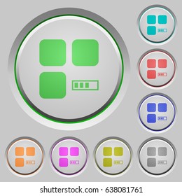 Component processing color icons on sunk push buttons