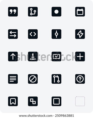 Component Sticker Icon for development of app website. Technology Icons