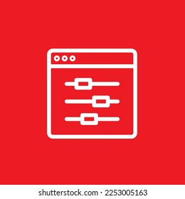 Component window line icon. Graphic resource template, vector illustration.