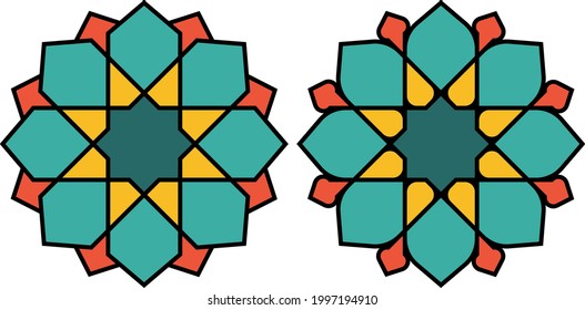 Componentes de Marruecos Coloridos árabes mosaicos