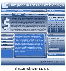 Components set for use in web design or desktop applications. Easy editable vector in EPS10 format.