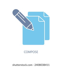 compose concept line icon. Simple element illustration. compose concept outline symbol design.