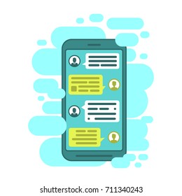 Compose dialogues using samples bubbles. Smart Phone chatting bubbles.
