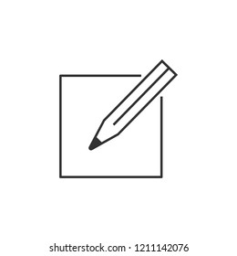 Compose, edit line icon. Simple, modern flat vector illustration for mobile app, website or desktop app on gray background