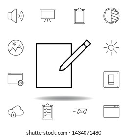 compose edit write outline icon. Detailed set of unigrid multimedia illustrations icons. Can be used for web, logo, mobile app, UI, UX