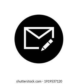 Compose email icon in black round style