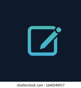Compose email , mail or message icon for apps and websites. Stock Vector illustration isolated on blue background.