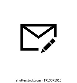 Compose email message symbol icon in outline style. Message and email symbols with conditions. Vector