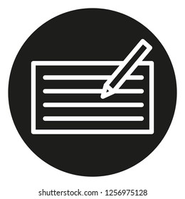 compose icon with paper and pen with black background best art ever