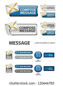 compose message button, collection of compose message icons and buttons