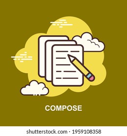 compose with pencil and paper flat concept design