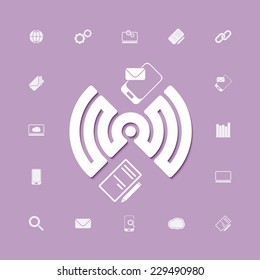 compose and send via wifi connection icons. vector web design