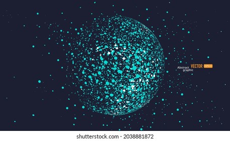 The composed of blue particles Abstract vector tech business background.