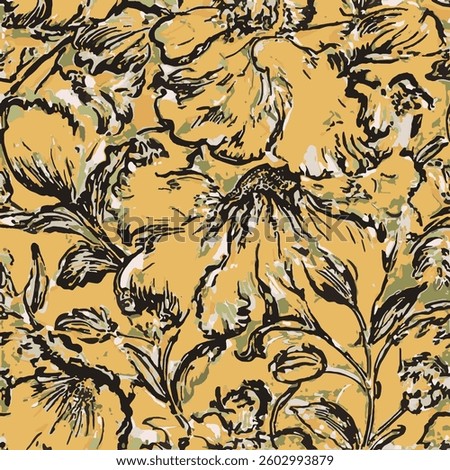is composed of floral and leaf motifs that resemble light brushstrokes, adorned with the elegance of pastel tones