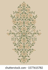 Composed Motif with flowers and leaves. Vector
