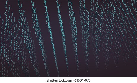 Composed Of Particles. Abstract Graphic Design. Modern Sense Of Science And Technology Background. Vector Illustration. Abstract Dots Background. Flowing Particles Waves.

