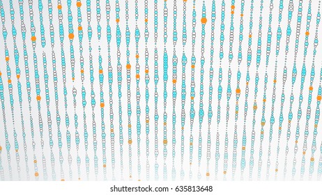 Composed Of Particles. Abstract Graphic Design. Modern Sense Of Science And Technology Background. Vector Illustration. Trendy Abstract Dots Connection Background. Flowing Particles Waves.