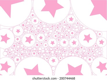 is composed of round geometric circles and polka dot pattern background vector design. decorated with stars.