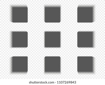 Composed set of cube-shaped non-transparent patterns with shadows in different grades on checkered backdrop