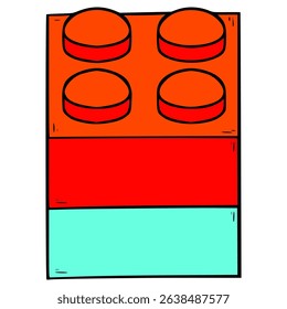composed toy bricks illustration hand drawn isolated vector