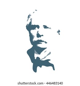 composer Edvard Grieg. vector portrait