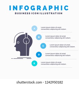 composer, headphones, musician, producer, sound Infographics Template for Website and Presentation. GLyph Gray icon with Blue infographic style vector illustration.