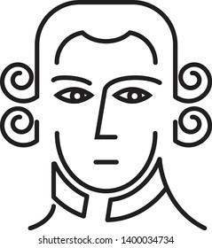 Composer icon , vector line illustration