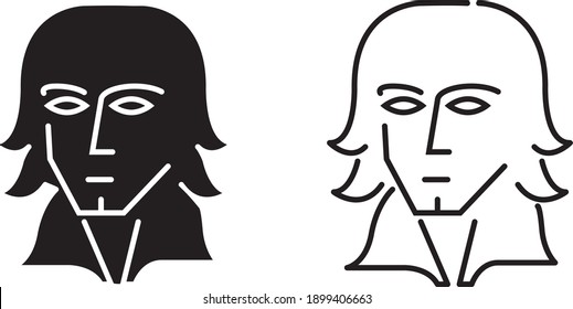 Composer icon , vector line illustration
