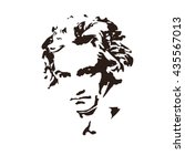 composer Ludwig van Beethoven. vector portrait
