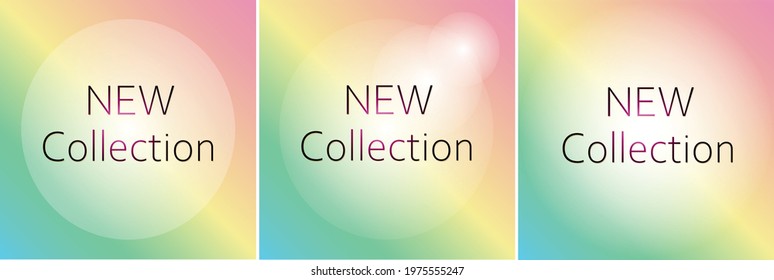 Composite abstract banner "New Collection", color gradient, for your products.