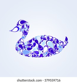 composite blue duck icon,vector illustration