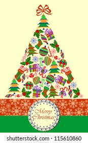Composite Christmas Tree, Isolated Vector Illustration