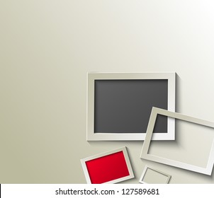 Composite empty frame with places for design, eps10 vector background