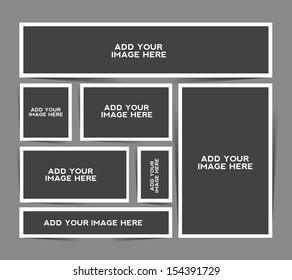 Composite empty frame with places for design, eps10 vector