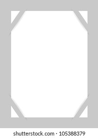Composite empty page with places for photo on gray