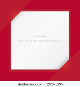 Composite empty page with places for photo or sample text on red color background. vector. svg