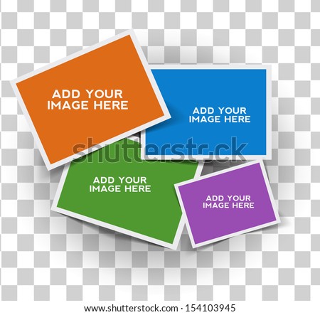Composite empty photo frame with places for photo, eps10 vector background 