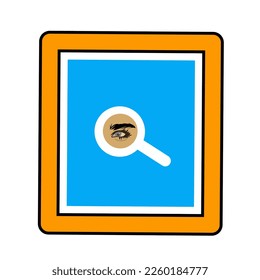 composite frame image of eye and magnifying glass vector illustration 