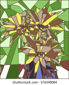 a composite image of cactus flowers, consisting of many pieces with stroke