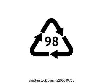 Composite Recycling codes. Recycling symbol on an isolated background. Mobius strip.
Special icon for sorting and recycling. Secondary use. Vector illustration for Packaging.
