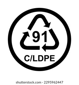 Composite symbol, ecology recycling sign isolated on white background. Package waste icon .