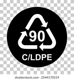 Composite symbol, ecology recycling sign isolated on white background. Package waste icon .