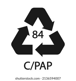 Composites recycling symbol 84 C PAP. Vector illustration