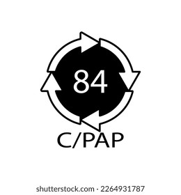 Composites recycling symbol 84 C PAP. Vector illustration