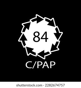 Composites recycling symbol 84 C PAP. Vector illustration